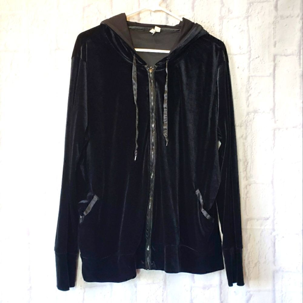 CATO ACTIVE Full Zip Velour Hooded Jacket
